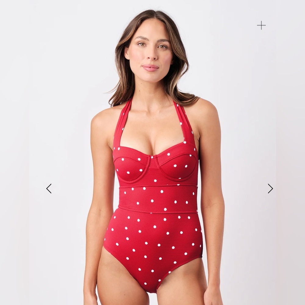 Une Piece, Original Bustier Balconette One
Piece, LIKE NEW, Red Textured, US 18